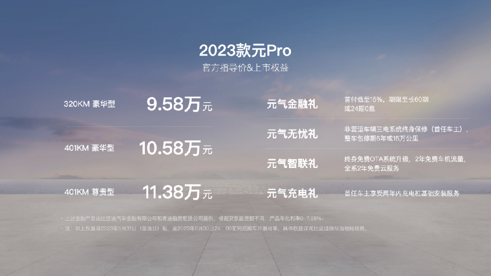 2023款元Pro上市，售价9.58···